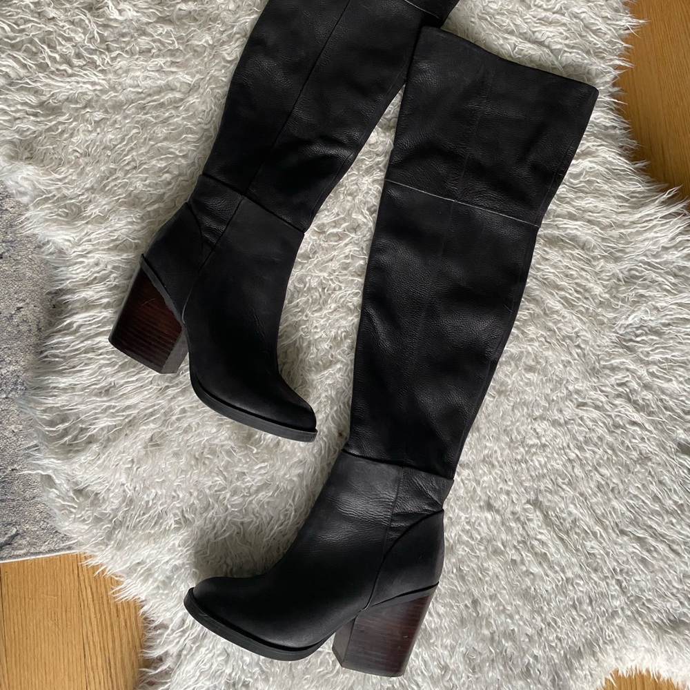 Over the Knee Aldo Black Leather Boots